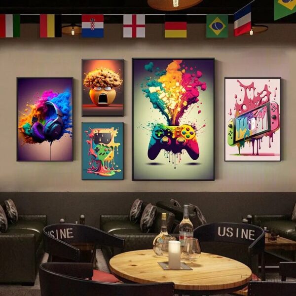 Colorful Game Controller Wall Art Poster Prints Nordic Aesthetic Picture Canvas Painting Gaming Boy Room Home Decoration - Image 2