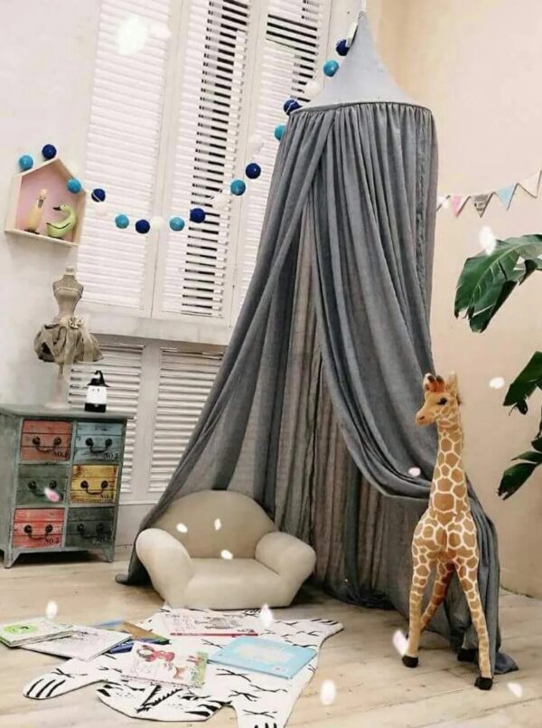 Cotton Certificated Fabric Kids Baldachin Handmade Bed Curtain Netting Cute Hanging Canopy for Nursery Room Deco - Image 2
