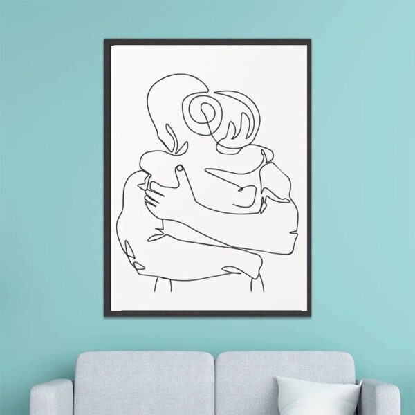 Couple Love Abstract One Line Drawing Canvas Painting Posters and Prints Modern Minimalist Wall Art Pictures Wedding Home Decor - Image 4