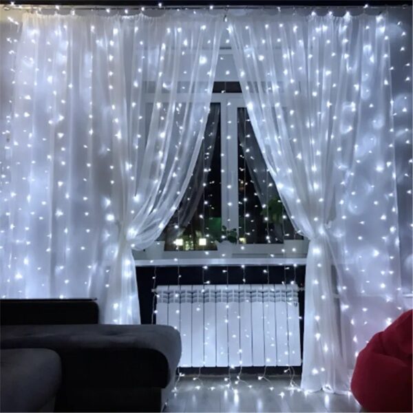 Curtain 3*2.5M 240LED String Light Fairy Icicle Outdoor Garland LED Light For Window Wedding Home Xmas Decoration Lighting - Image 2