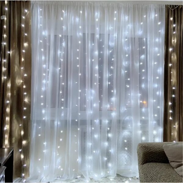 Curtain 3*2.5M 240LED String Light Fairy Icicle Outdoor Garland LED Light For Window Wedding Home Xmas Decoration Lighting - Image 4