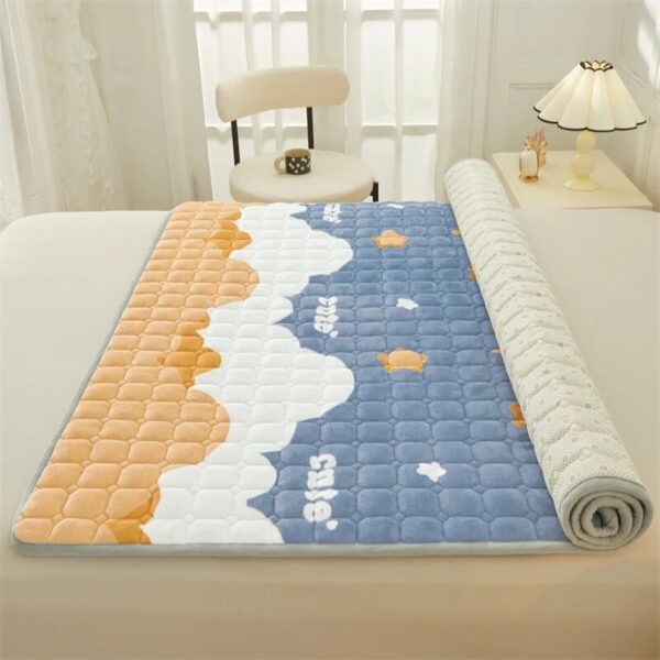 Cute Milk Velvet Cartoon Mattress Foldable Soft Bed Sheet Fall Winter Warm Student Dormitory Bedroom Quilted Thin Queen Mattress - Image 2