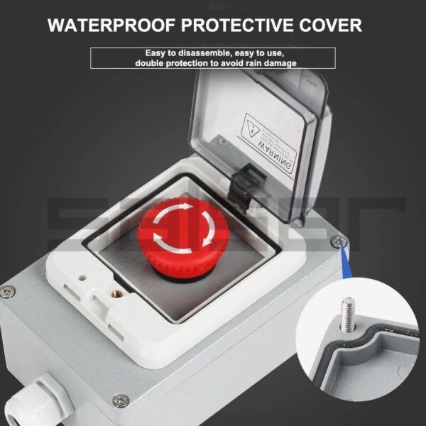 DIY Metal Push Button Control Box Explosion-proof Junction Waterproof Boxed Emergency Start Reset Electric - Image 2