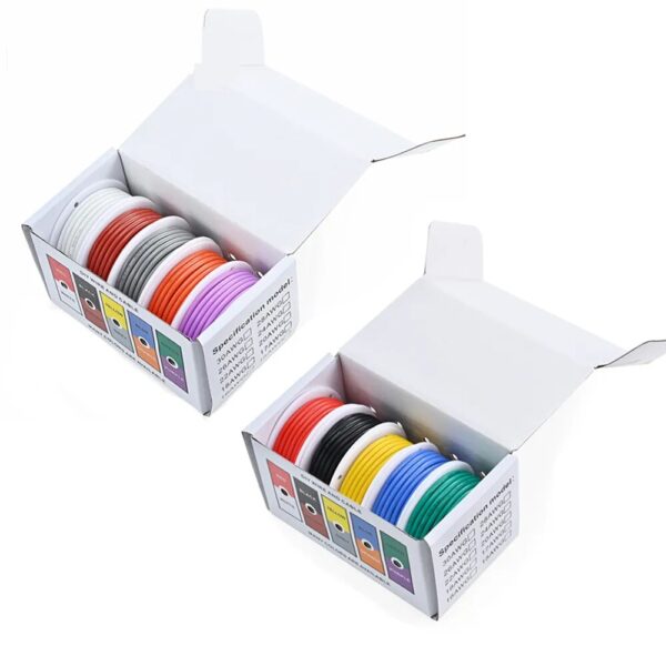 DIY high quality flexible silicone wire and cable 5 colors in a box mixed wire tinned pure copper wire - Image 2
