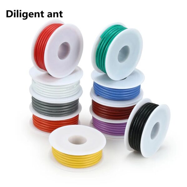 DIY high quality flexible silicone wire and cable 5 colors in a box mixed wire tinned pure copper wire - Image 5