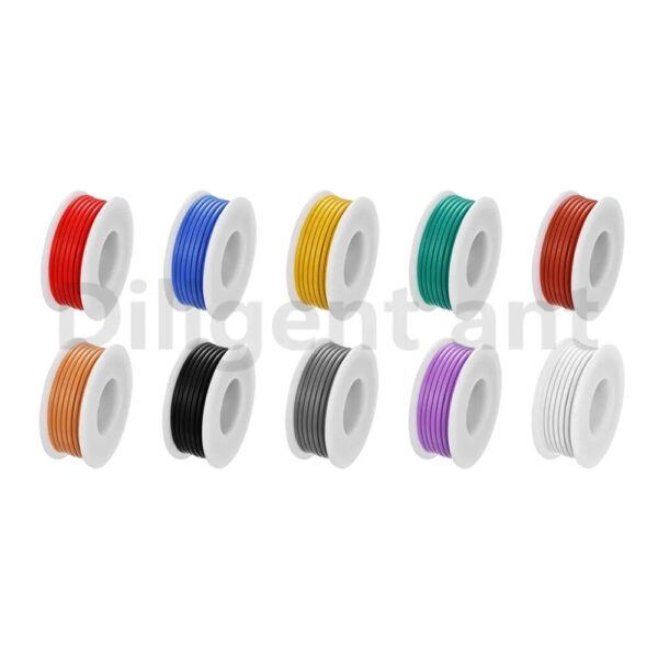 DIY high quality flexible silicone wire and cable 5 colors in a box mixed wire tinned pure copper wire - Image 6