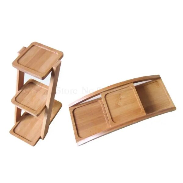 Desktop multi-layer flower stand green radish meat wood floating window balcony living room office mini flower pot shelf - Image 5