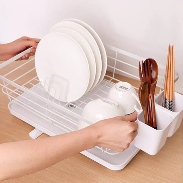 Dish Drying Rack with Drainboard dish storage racks with Removable Utensil Holder and Knife Slots dish drainer for kitchen sink - Image 3