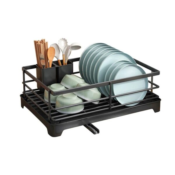 Dish Drying Rack with Drainboard dish storage racks with Removable Utensil Holder and Knife Slots dish drainer for kitchen sink - Image 4