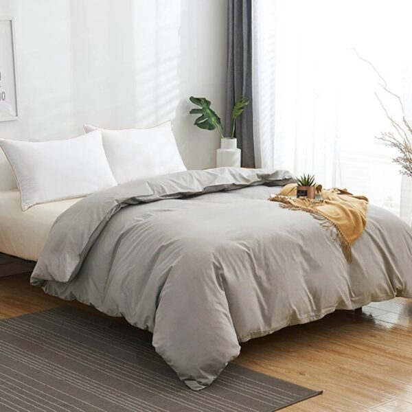 Duvet Cover White Comforter Cover King Size Solid Color Quilt Cover High Quality Skin Friendly Fabric Bedding Cover - Image 2