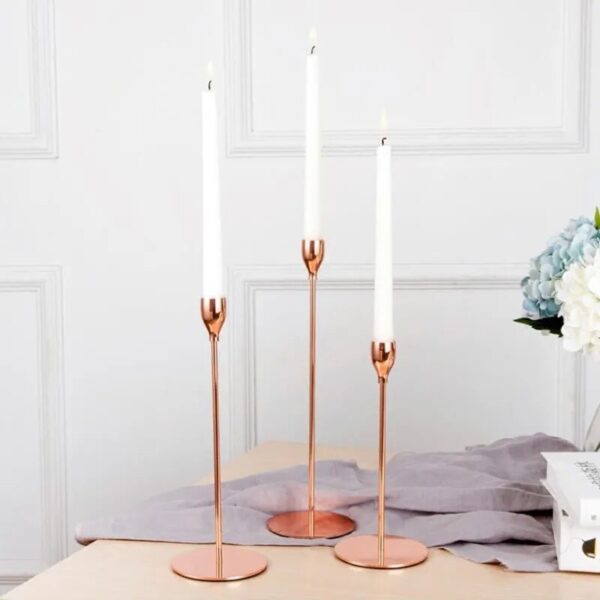 European Style Metal Candle Holders Simple Wedding Decoration Bar Party Living Room Decor Home Table Candlestick - Image 3