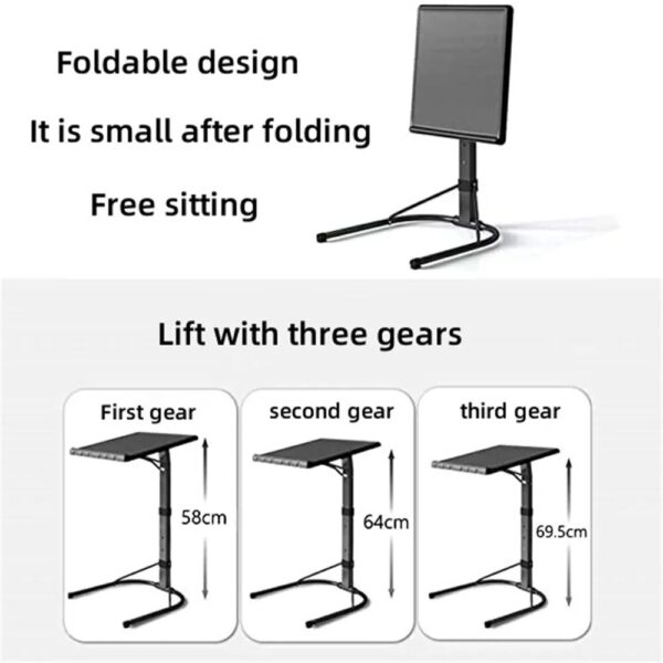 Folding Laptop Desk Side Table Bed Height Adjustable Sofa Tables Tilt Couch Table Removable and Portable Desk for PC Office Desk - Image 2