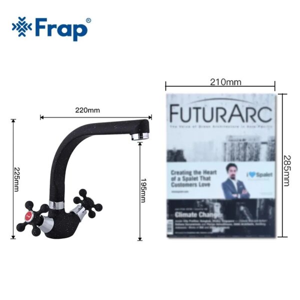Frap Spray Painting Kitchen Faucet Sink Cold And Hot Water Mixer Tap Double Handle 360 Rotation Tapware Torneira Cozinha F5408 - Image 6