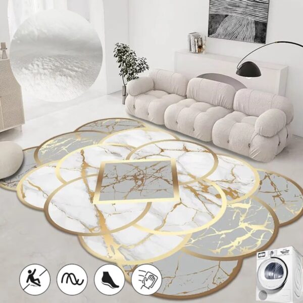 French Alien Home Decoration Rug Modern Luxury Carpets for Living Room Large Area Rugs for Bedroom Soft Geometric Cloakroom Mat