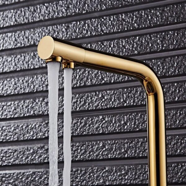 Gold Kitchen Faucets With Filtered Water Deck Mounted Drinking Water Mixer Tap Brass Gold Kitchen Faucet Filter - Image 3