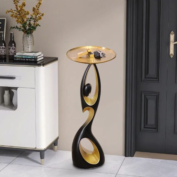 Home Decor Small Tea Table Room Decor Simple Corner Table Creative Living Room Sofa Side Table Nordic Art Floor Storage Rack - Image 2