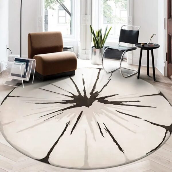 Home Thicken Non-slip Mat Modern Minimalist Carpets for Living Room Fluffy Soft Bedroom Decor Stripe Carpet Large Area Round Rug - Image 2