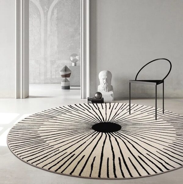 Home Thicken Non-slip Mat Modern Minimalist Carpets for Living Room Fluffy Soft Bedroom Decor Stripe Carpet Large Area Round Rug - Image 4