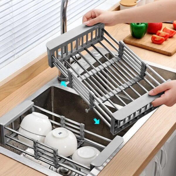 Kitchen Dish Drying Rack Over Sink Dish Rack Drainer Dish Drainer Rack Organizer Stainless Steel Sink Organizer Drain Basket