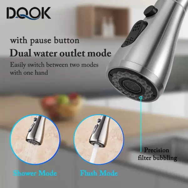 Kitchen Faucet Black Kitchen Tap Pull Out Kitchen Sink Mixer Tap Brushed Nickle Stream Sprayer Head Chrome Kitchen Water Tap - Image 2