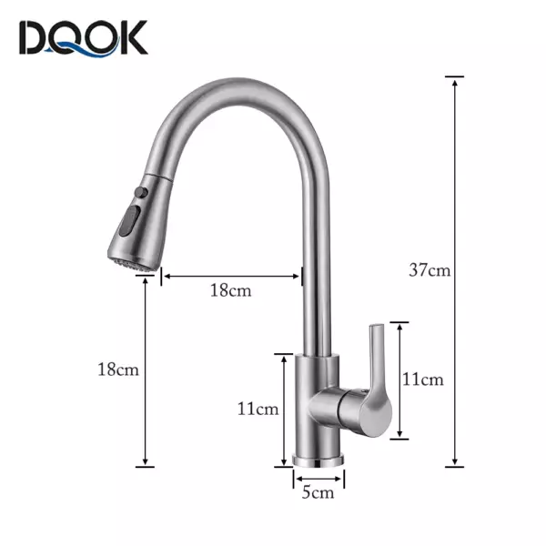 Kitchen Faucet Black Kitchen Tap Pull Out Kitchen Sink Mixer Tap Brushed Nickle Stream Sprayer Head Chrome Kitchen Water Tap - Image 5