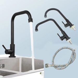 Kitchen Faucet G1/2 9/16 Hose Water Purifier Single Cold Stainless Steel water Taps Rotation Deck Mount Handle Sink K5