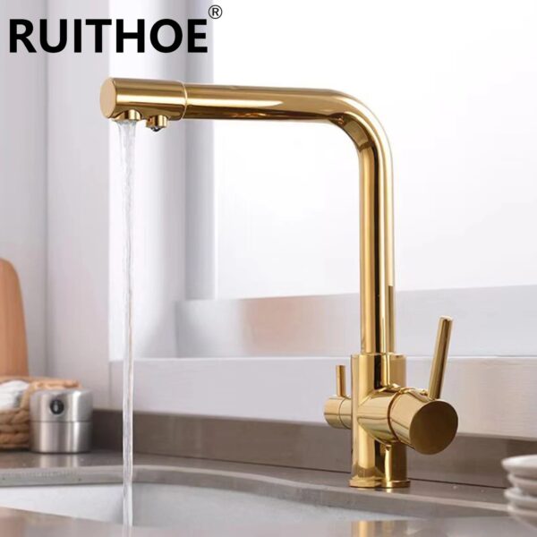 Kitchen Faucet Modern for Sink Single Handle 2-Mode Outlet Lead-free Brass Swivel Spout 3-in-1 - Image 4