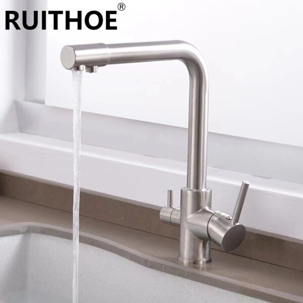 Kitchen Faucet Modern for Sink Single Handle 2-Mode Outlet Lead-free Brass Swivel Spout 3-in-1 - Image 5