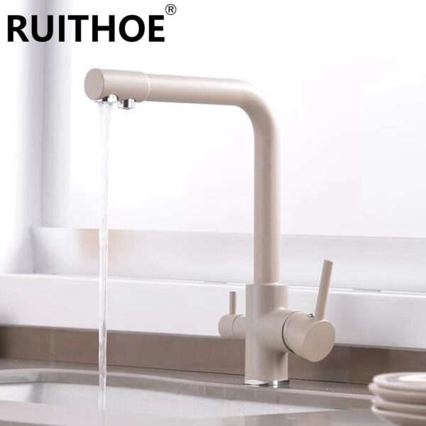 Kitchen Faucet Modern for Sink Single Handle 2-Mode Outlet Lead-free Brass Swivel Spout 3-in-1 - Image 6