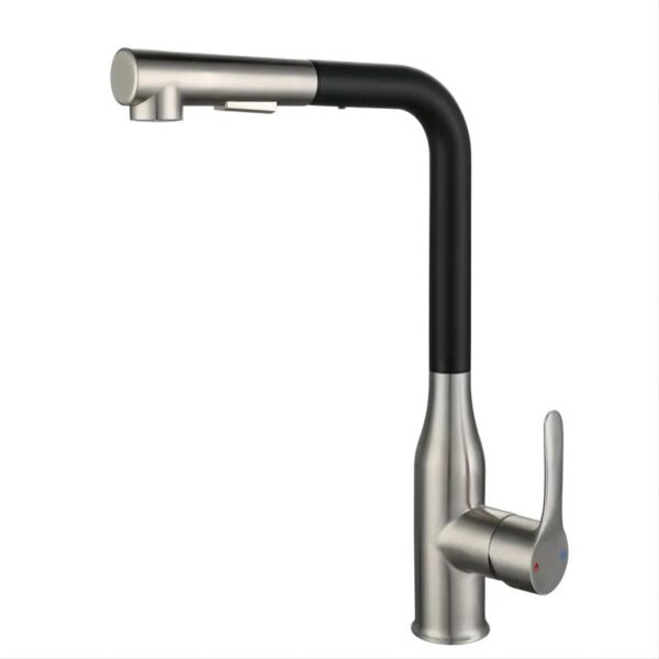 Kitchen Mixer Sink Faucet Stainless Steel Material Black / Grey Color Cold & Hot Water Pull Out Hosing Single Handle - Image 6