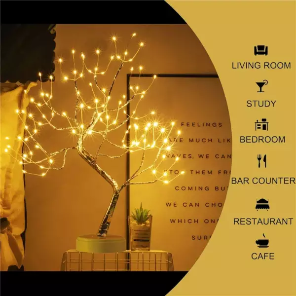 LED Night Light Mini Christmas Tree Copper Wire Garland Lamp For Kids Home Bedroom Decoration Decor Fairy Light Holiday lighting - Image 4