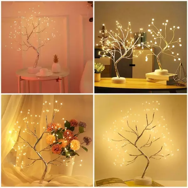 LED Night Light Mini Christmas Tree Copper Wire Garland Lamp For Kids Home Bedroom Decoration Decor Fairy Light Holiday lighting - Image 5