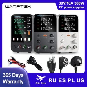 Laboratory switching DC power supply 30V 10A adjustable power supply with 4-digit LED display Encoder knob/one button output