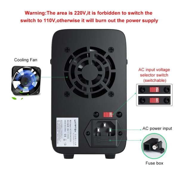 Laboratory switching DC power supply 30V 10A adjustable power supply with 4-digit LED display Encoder knob/one button output - Image 5