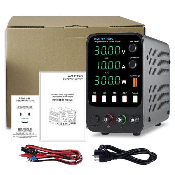 Laboratory switching DC power supply 30V 10A adjustable power supply with 4-digit LED display Encoder knob/one button output - Image 6