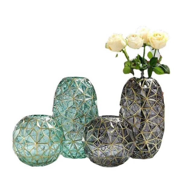 Light Luxury Nordic Glass Vase Living Room Decoration Flowers Arrangement Creative Flower Vase Home Decoration Accessories - Image 5