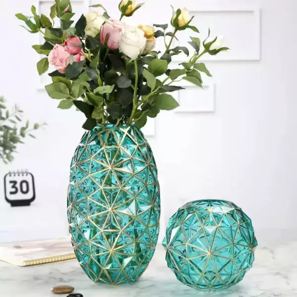 Light Luxury Nordic Glass Vase Living Room Decoration Flowers Arrangement Creative Flower Vase Home Decoration Accessories - Image 3