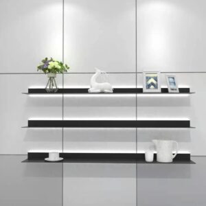 Luminous Wall Shelf Built-in Luminum Led Light Aluminum Alloy Wall Hanging Wall Creative Bookshelf Wall-mounted Storage Board