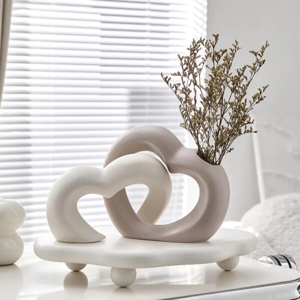 Luxury Decorative Ceramic Vase Home Decoration Accessories Nordic Flower House Interior Living Room Tabletop Modern Art Vase - Image 2