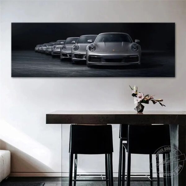 Luxury Industrial Style Porsche 911 Sport Car Retro Poster Canvas Painting Wall Art Print Picture Living Room Home Decor Cuadros - Image 2