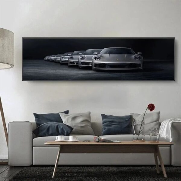 Luxury Industrial Style Porsche 911 Sport Car Retro Poster Canvas Painting Wall Art Print Picture Living Room Home Decor Cuadros - Image 3