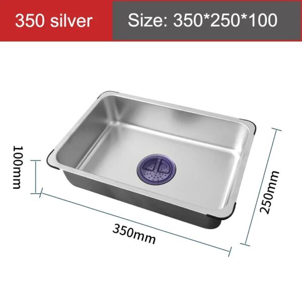 Metal Multi-purpose Dish Tub for Sink Stainless Steel basin within Washing-up Bowl Wash Bucket Basket Kitchen - Image 5
