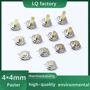 Micro Switch 20/50/100/200pcs SMT 4*4*H1.5/1.6/1.7/1.8/1.9/2.0/2.5/3.0mm Momentary Metal Tact Push Button Switch SMT 4PIN Limit