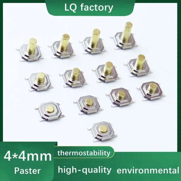 Micro Switch 20/50/100/200pcs SMT 4*4*H1.5/1.6/1.7/1.8/1.9/2.0/2.5/3.0mm Momentary Metal Tact Push Button Switch SMT 4PIN Limit
