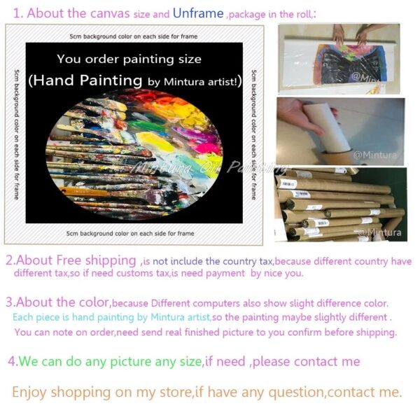 Mintura,Hand-Painted Abstract City Oil Painting on Canvas,Morden Building Landscape Wall Art Pictures for Living Room Home Decor - Image 6