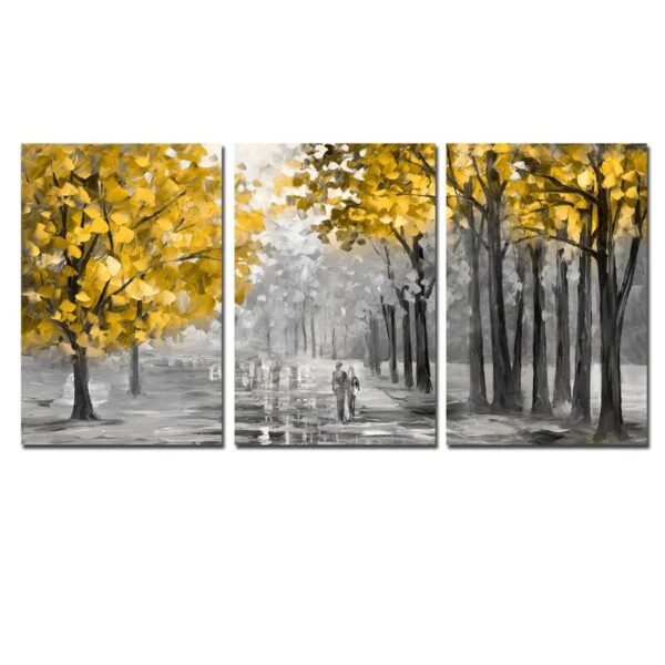 Modern Abstract Yellow Tree Landscape Picture Knife Paintings Canvas Wall Art Posters for Home Living Room Bedroom Decoration - Image 4