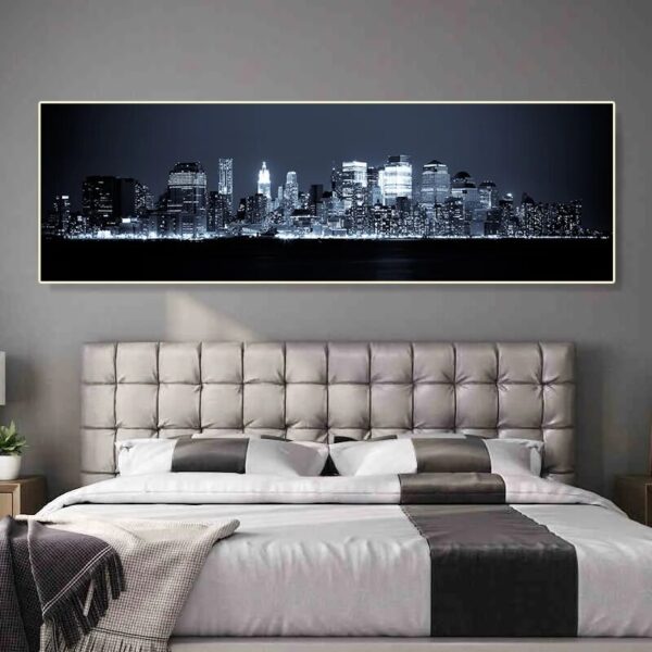 Modern Beautiful City Night Landscape Luxury Art Canvas Painting Wall Art Poster for Living Room Bedside Decoration Paintings - Image 2