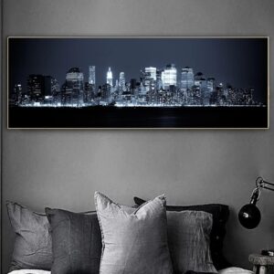 Modern Beautiful City Night Landscape Luxury Art Canvas Painting Wall Art Poster for Living Room Bedside Decoration Paintings