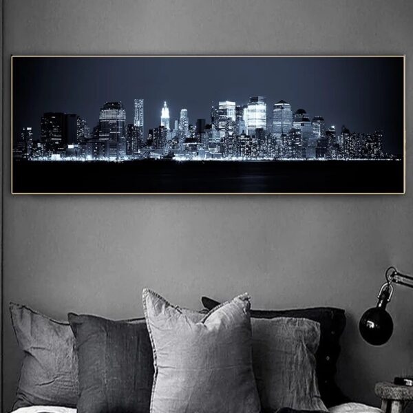 Modern Beautiful City Night Landscape Luxury Art Canvas Painting Wall Art Poster for Living Room Bedside Decoration Paintings