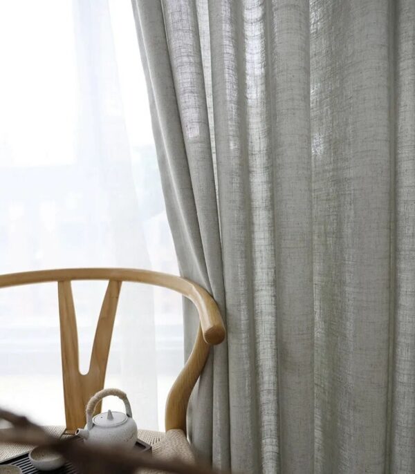 Modern Linen sheer Curtains for Living Room Bedroom pure color cotton linen curtains fabric custom size semi-shading ramie tulle - Image 4